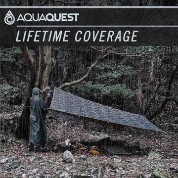 AquaQuest Defender Camping Tarp - Heavy Duty Tent Shelter or Rain Fly - Waterproof Camping Essentials for Hiking, Bushcraft & Hammock, 15 x 15 ft, Woodland Camo