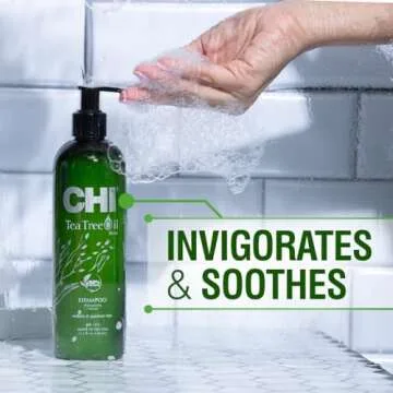 CHI Tea Tree Oil Shampoo, Strengthening Shampoo For Gently Cleansing Hair & Removing Impurities, Sulfate, Paraben, & Cruelty-Free, 11.5 Oz