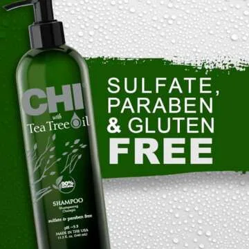 CHI Tea Tree Oil Shampoo, Strengthening Shampoo For Gently Cleansing Hair & Removing Impurities, Sulfate, Paraben, & Cruelty-Free, 11.5 Oz