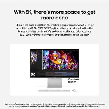 SAMSUNG 27" 5K Monitor with Thunderbolt 4 and SlimFit Camera