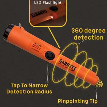 Garrett Pro-Pointer at Z-Lynk - Metal Detector Pinpointer Waterproof - Waterproof Pinpointing Metal Detector, 11.5kHz