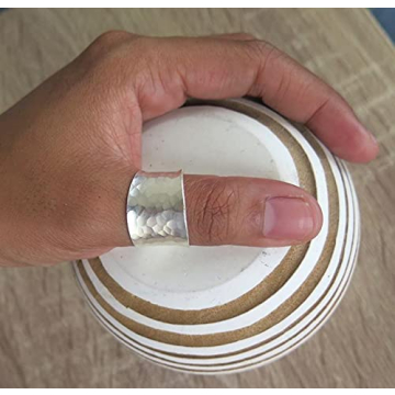 Elegant Hammered Sterling Silver Adjustable Ring for Women