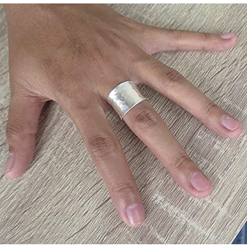 Elegant Hammered Sterling Silver Adjustable Ring for Women