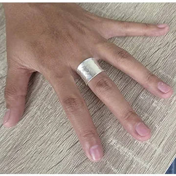 Elegant Hammered Sterling Silver Adjustable Ring for Women