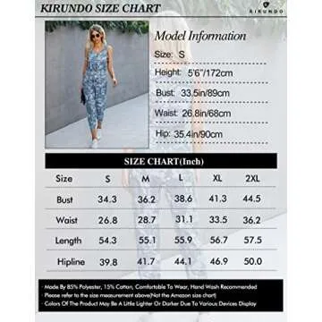 KIRUNDO Women's 2025 Summer Jumpsuits Casual Sleeveless Jumpsuit Drawstring Waist Long Pant Romper Pajama with Pockets(Camouflage Grey, X-Large)