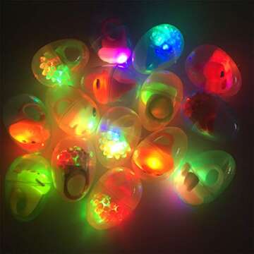 JoFAN LED Jelly Rings Easter Eggs - Fun Light Up Gifts