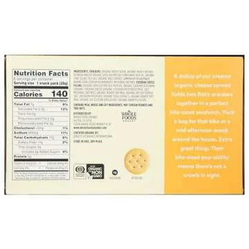 365 by Whole Foods Market, Organic Mini Cheese Sandwich Crackers 8 Count, 1 Ounce