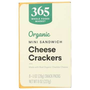 365 by Whole Foods Market, Organic Mini Cheese Sandwich Crackers 8 Count, 1 Ounce