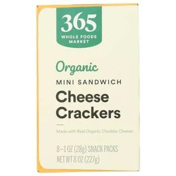 365 by Whole Foods Market, Organic Mini Cheese Sandwich Crackers 8 Count, 1 Ounce