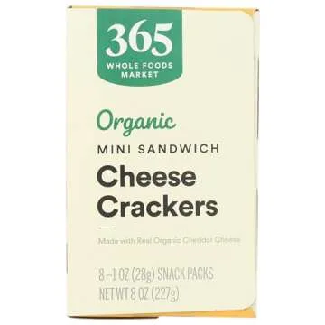 365 by Whole Foods Market, Organic Mini Cheese Sandwich Crackers 8 Count, 1 Ounce