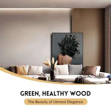 RITOLLO Wood Panels for Wall, 94.5"×11" Acoustic Wall Panels for Interior Decor, 3D Wood Slat Sound...