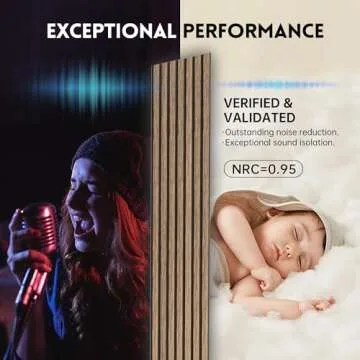 RITOLLO Wood Panels for Wall, 94.5"×11" Acoustic Wall Panels for Interior Decor, 3D Wood Slat Sound Absorbing Wooden Paneling for Living Room Bedroom, Walnut 2 Pack