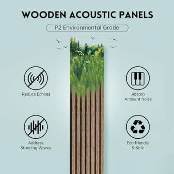RITOLLO Wood Panels for Wall, 94.5"×11" Acoustic Wall Panels for Interior Decor, 3D Wood Slat Sound Absorbing Wooden Paneling for Living Room Bedroom, Walnut 2 Pack