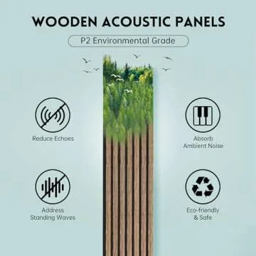 RITOLLO Wood Panels for Wall, 94.5"×11" Acoustic Wall Panels for Interior Decor, 3D Wood Slat Sound Absorbing Wooden Paneling for Living Room Bedroom, Walnut 2 Pack