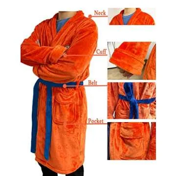 Lopbraa Men's Plush Bathrobe - Vibrant Comfort for Home