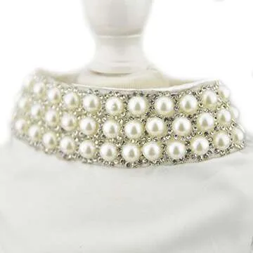 Luxury Lace Pearl Dog Dress for Cat Pet Dog Skirt Embroidery Dog Wedding Dress Apparel Summer Dog Shirt Clothes (S(Back 11.0" bust11.4), White)