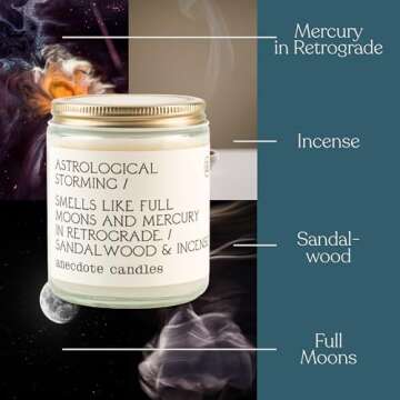 Anecdote 'Astrological Storming' Coconut Soy Wax Candle Jar | Premium Hand Poured & Long Burning | S...