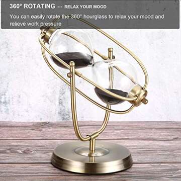 SuLiao 60 Minutes Hourglass Sand Timer - 360° Rotating Metal Clock for Home Decor