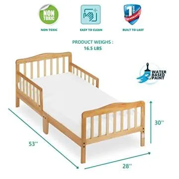 Dream On Me Classic Toddler Bed - Safe, Stylish, Low Design
