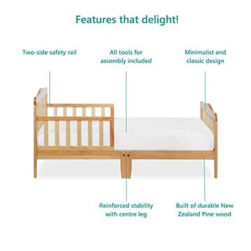 Dream On Me Classic Toddler Bed - Safe, Stylish, Low Design