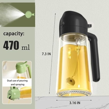 NIKKIER 2 in 1 Olive Oil Sprayer - 470ml Cooking Tool