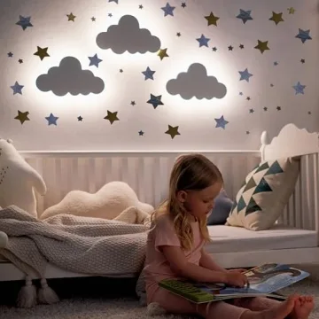 KALEOLI Sleep Cloud Lamp - Soft Lighting for Nursery with Star Decals