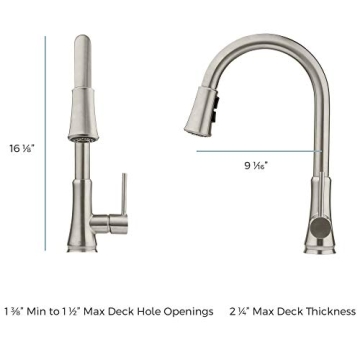 Pfister Kitchen Faucet - Pull-Down Sprayer, High Arc, Black