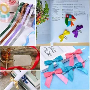 Light Blue Ribbon 3/8 Inches x 25 Yards, Baby Blue Satin Fabric Silk Ribbon for Gift Wrapping, Bows Making, Floral Bouquets, Wreaths, DIY Handicrafts, Sewing Projects, Baby Shower and Wedding Party