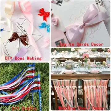 Light Blue Ribbon 3/8 Inches x 25 Yards, Baby Blue Satin Fabric Silk Ribbon for Gift Wrapping, Bows Making, Floral Bouquets, Wreaths, DIY Handicrafts, Sewing Projects, Baby Shower and Wedding Party