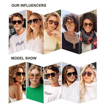 SOJOS Retro Polarized Aviator Sunglasses for Women Men Classic 70s Vintage Trendy Square Aviators SJ2174, Clear Brown/Green Gradient Brown