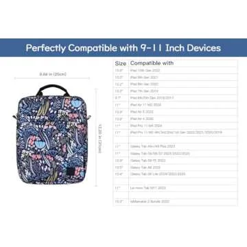 Dadanism 9-11 Inch Tablet Sleeve Bag Carrying Case with Shoulder Strap for iPad 10th Gen 10.9", iPad...