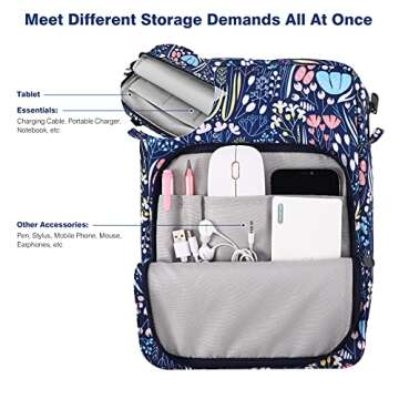 Dadanism 9-11 Inch Tablet Sleeve Bag Carrying Case with Shoulder Strap for iPad 10th Gen 10.9", iPad 9/8/7th 10.2", iPad Air 11", iPad Pro 11", iPad Air 5/4, Galaxy Tab A9+ Plus 11", Night Blue