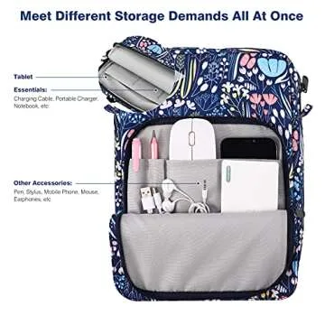 Dadanism 9-11 Inch Tablet Sleeve Bag Carrying Case with Shoulder Strap for iPad 10th Gen 10.9", iPad 9/8/7th 10.2", iPad Air 11", iPad Pro 11", iPad Air 5/4, Galaxy Tab A9+ Plus 11", Night Blue