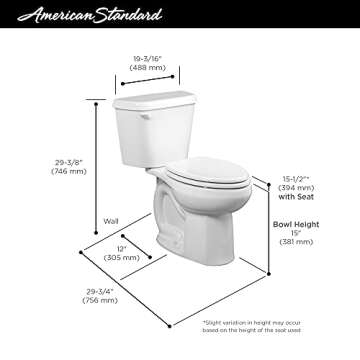 American Standard 221CA104.020 Colony 1.28 GPF 2-Piece Elongated Toilet with 12-In Rough-In, White