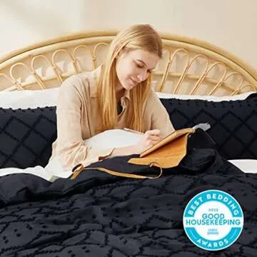 Bedsure Boho Duvet Cover King Size - Chic Tufted Bedding for Year-Round Comfort