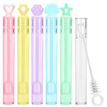 30 Pack Mini Bubble Wands(6 Style, 6 Colors), Bulk Bubble Party Favors, Goody Bags for Kid, Great Summer Outdoor Indoor Toys Gifts for Boy Girl, Valentine Christmas Party Supplies