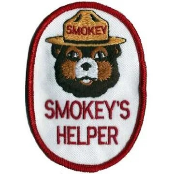 Smokey The Bear Vintage Prevent Forest Fires Iron On Patch - 1983 Smokey's Helper