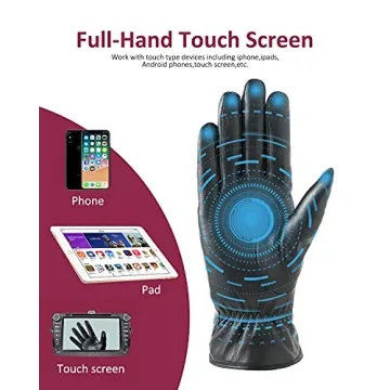 FEIQIAOSH Winter Leather Gloves with Touchscreen Capability