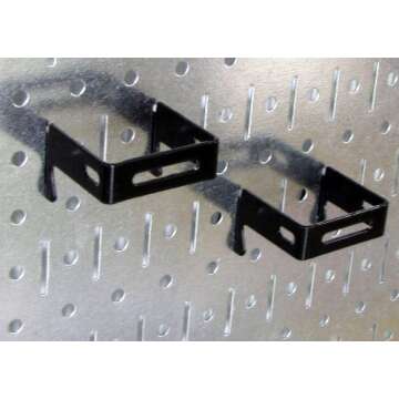 Wall Control 2in x 2in C-Bracket Slotted Metal Pegboard Hook Pegboard and Slotted Tool Board – Bla...