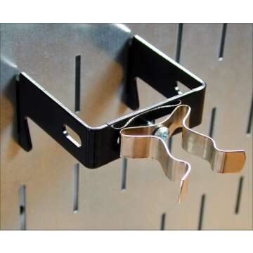 Wall Control 2in x 2in C-Bracket Slotted Metal Pegboard Hook Pegboard and Slotted Tool Board – Black