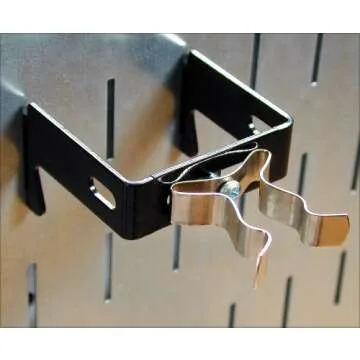 Wall Control 2in x 2in C-Bracket Slotted Metal Pegboard Hook Pegboard and Slotted Tool Board – Black