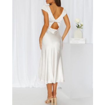 Elegant Satin Backless Summer Maxi Dress for Women 2023