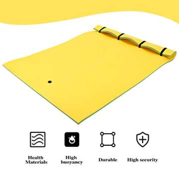 MarKnig 9 Ft Floating Mat, Lily Pad Floating Mat, Water Mat with 440Lbs Support Weight, Floating Pad for Lake, 3-Layer Tear-Resistant XPE Foam for Boat, Beach, Ocean, Pool, Lake (Yellow).