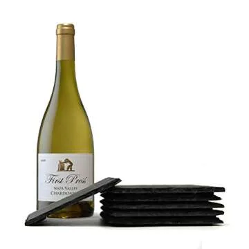 Luxury Slate Stone Coasters - Set of 6 Durable Drink Protectors