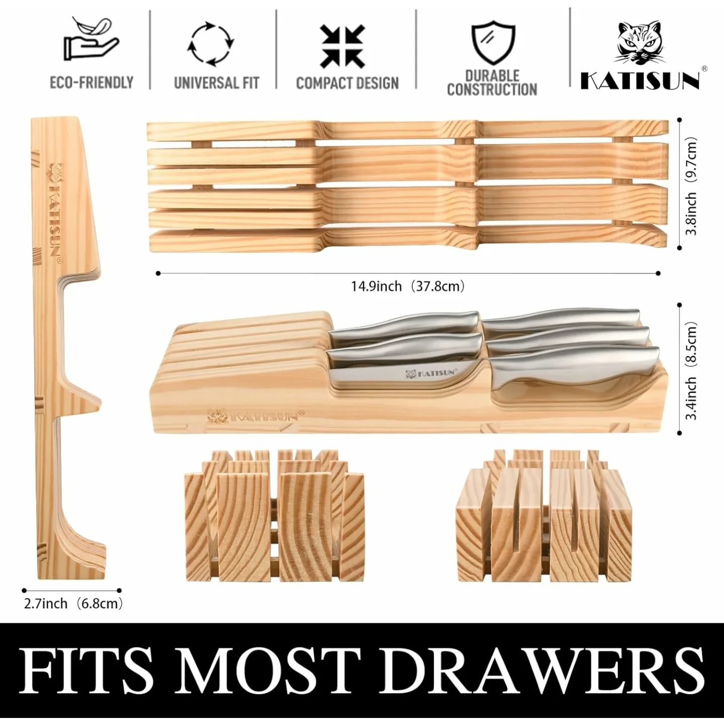 6-Piece Kitchen Knife Set with Premium Organizer