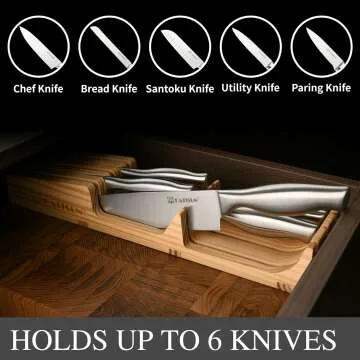 6-Piece Kitchen Knife Set with Premium Organizer