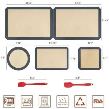 Baking Mat Silicone Macaron Sheet: Non-stick Cookie Reusable for Kitchen