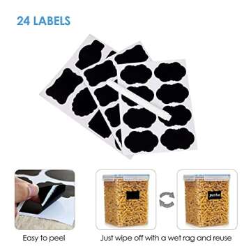 Vtopmart Airtight Food Storage Containers 12 Pieces 1.5qt / 1.6L- Plastic BPA Free Kitchen Pantry Storage Containers for Sugar, Flour and Baking Supplies - Dishwasher Safe - Include 24 Labels, Blue