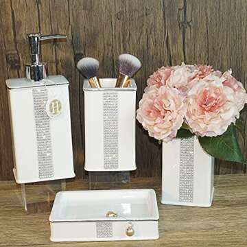 CAAHAJIA Bathroom Accessories Set - Elegant Ceramic Gift Set for Every Bathroom