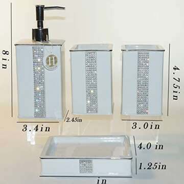 Elegant CAAHAJIA Ceramic Bathroom Accessories 4 Pcs Set